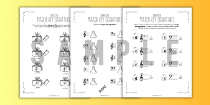 Back to School KEY SIGNATURES Worksheets