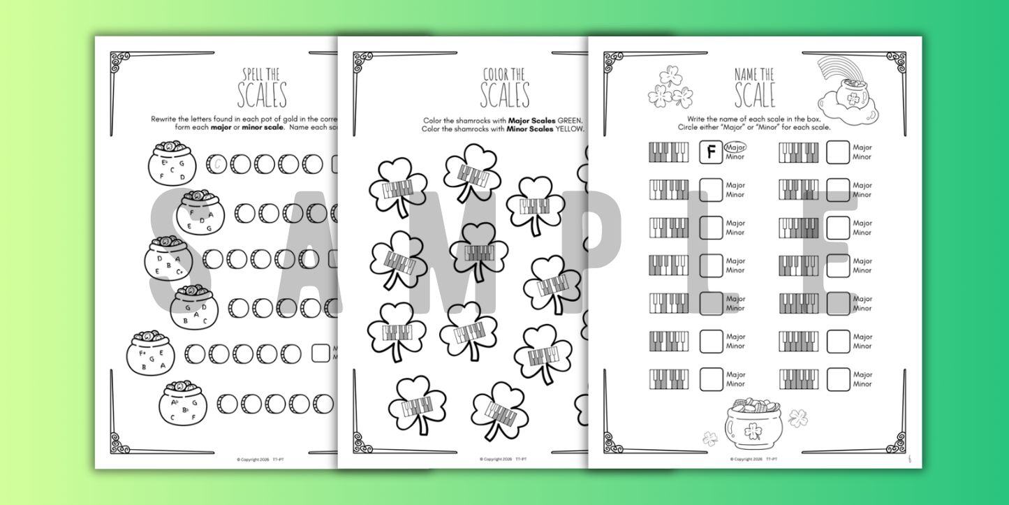 St. Patrick's Day SCALES Worksheets