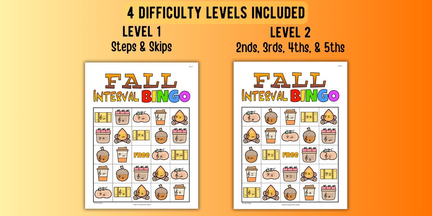 Fall Music Interval Bingo