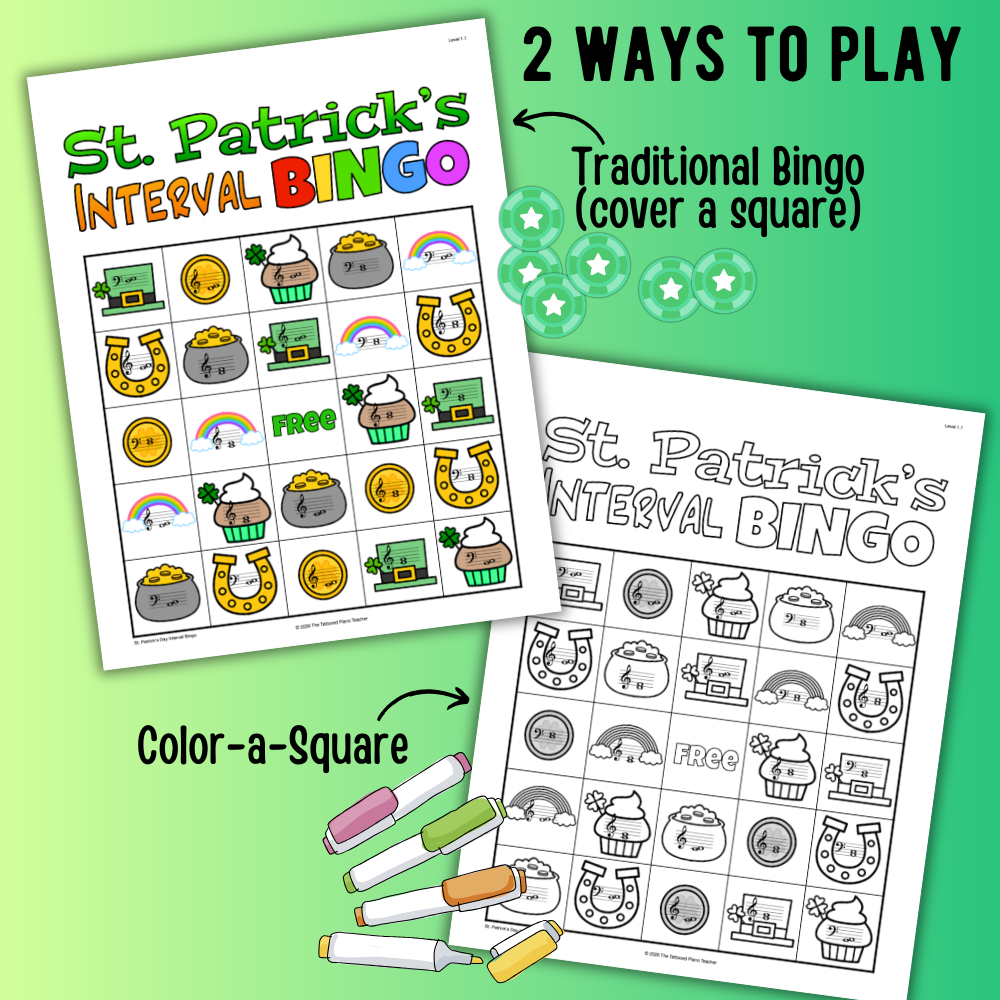 St. Patrick's Day Music Interval Bingo
