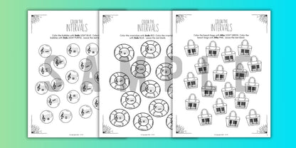 Summer INTERVALS Music Worksheets