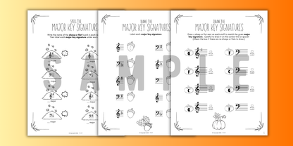 Fall KEY SIGNATURES Worksheets