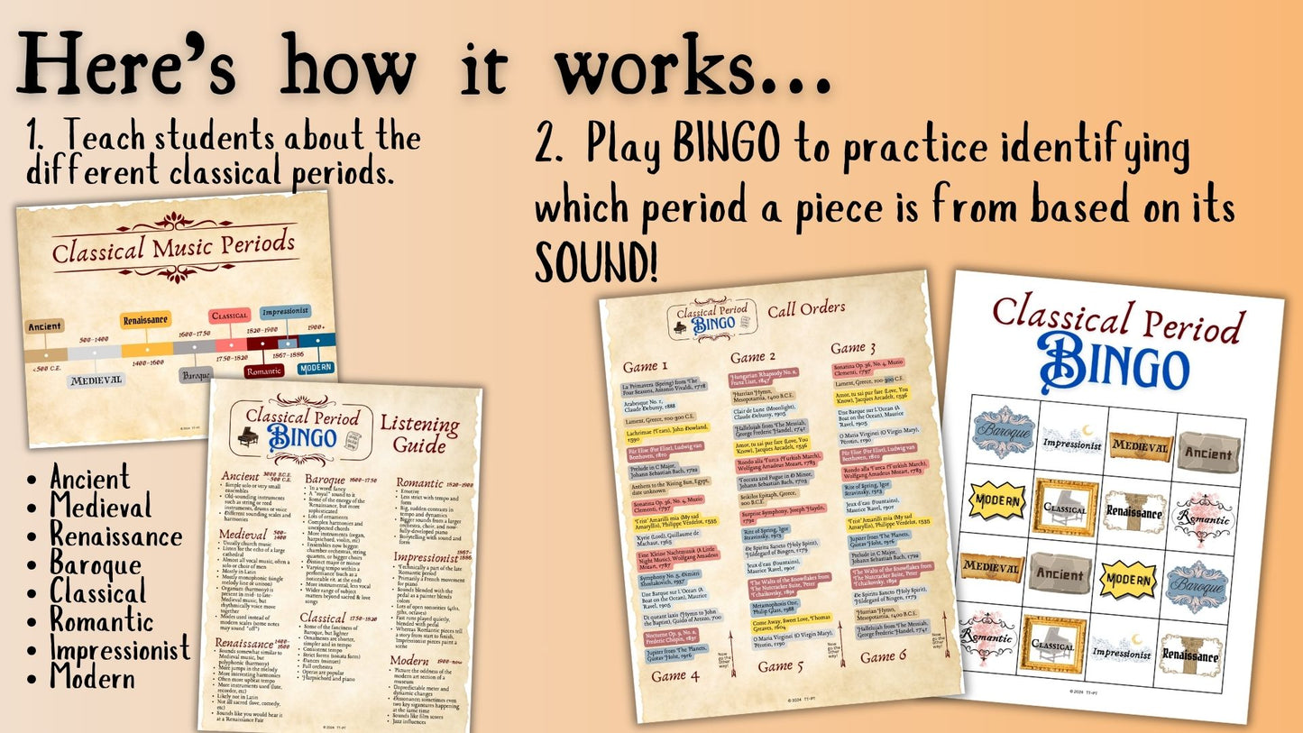 Classical Period Bingo