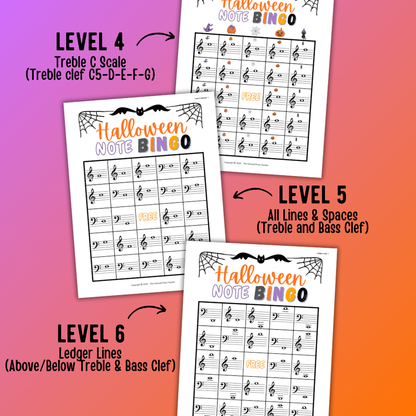 Halloween Music Note Bingo