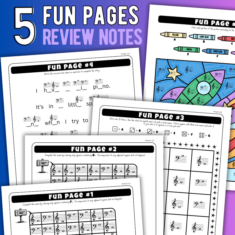 Primer Note Worksheet Pack