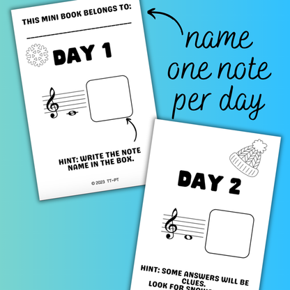 January Note A Day Mini Book