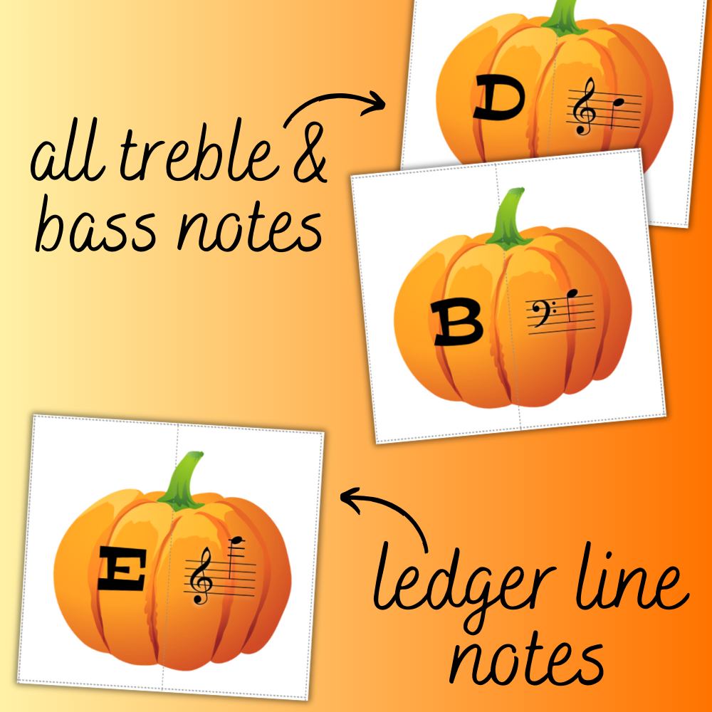 Fall Pumpkin Music Theory Puzzles