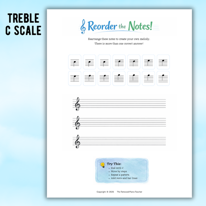 Reorder the Notes Free Composition Activity