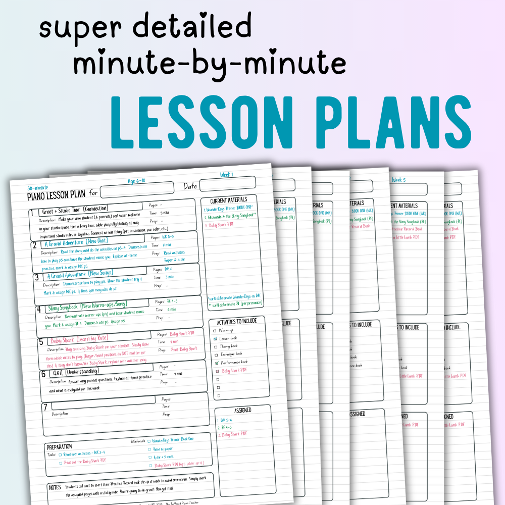 Piano Lesson Plan Bundle