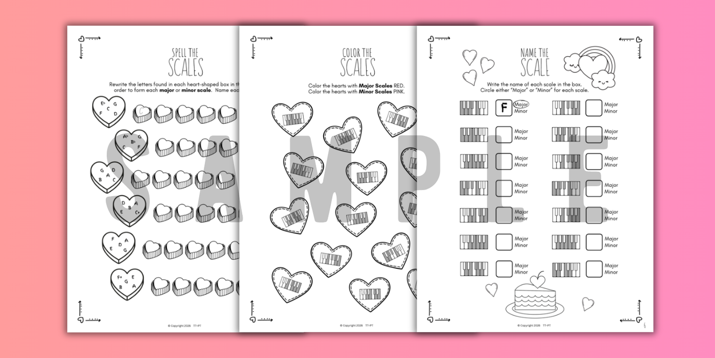 Valentine's Day SCALES Worksheets