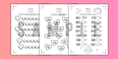 Valentine's Day SCALES Worksheets