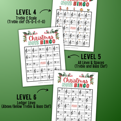Christmas Music Note Bingo