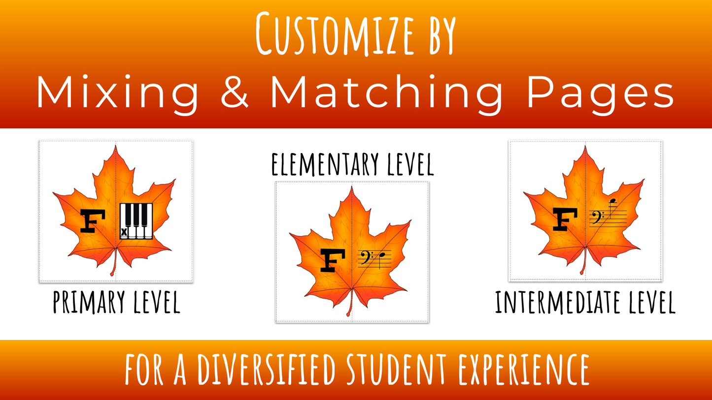 Fall Leaf Music Theory Puzzles
