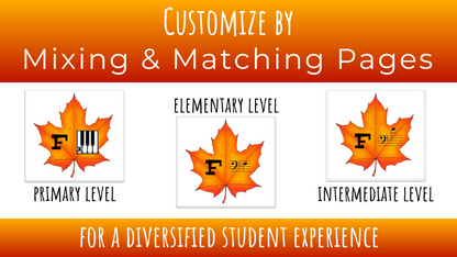 Fall Leaf Music Theory Puzzles