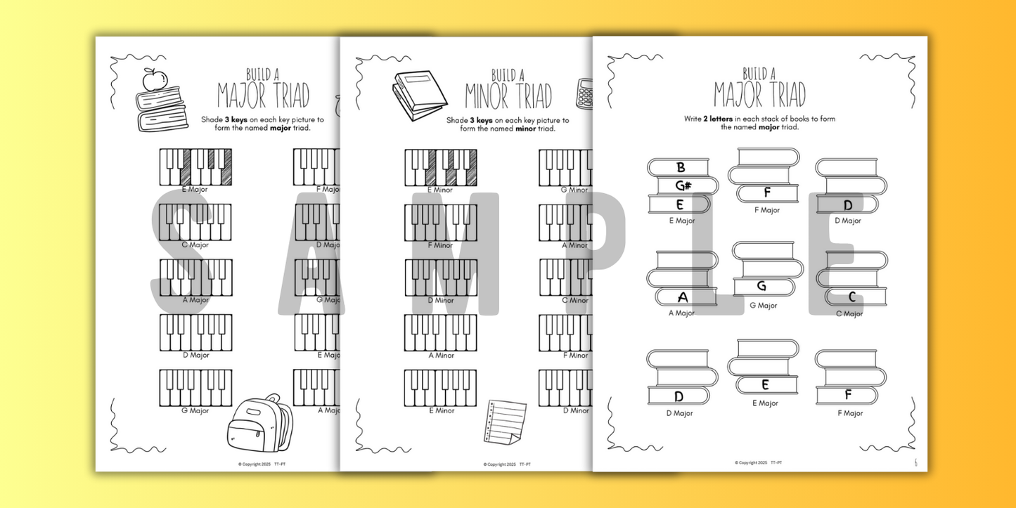 Back to School TRIADS Worksheets