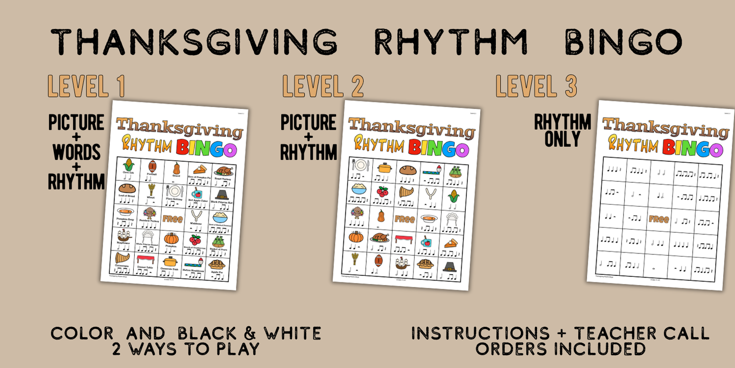 Thanksgiving Music Activity Bundle