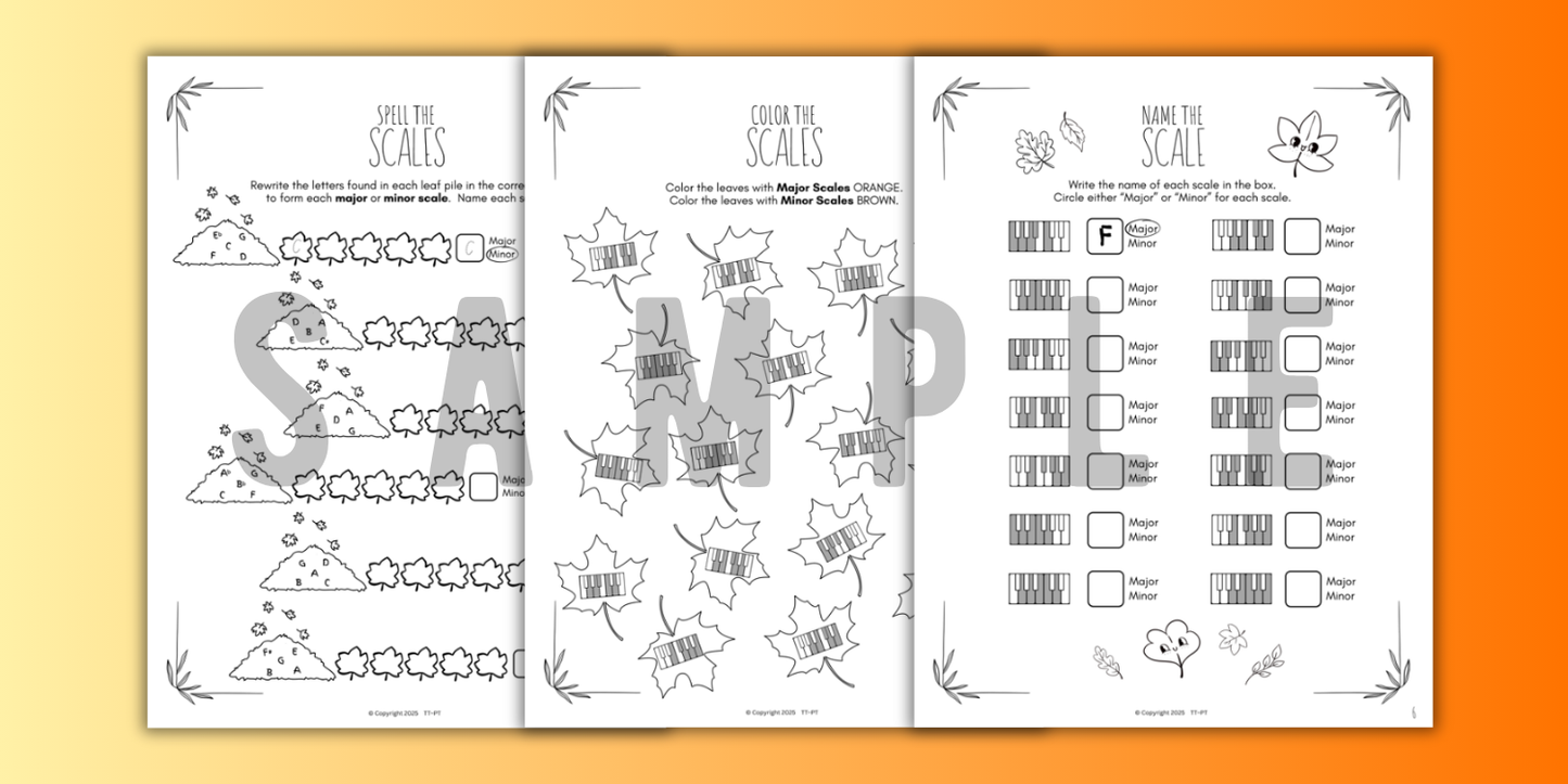 Fall SCALES Worksheets
