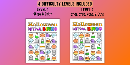 Halloween Music Interval Bingo