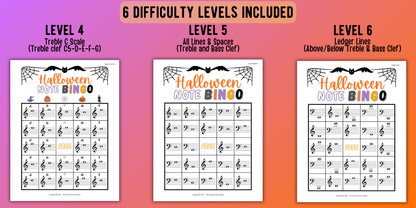 Halloween Music Note Bingo