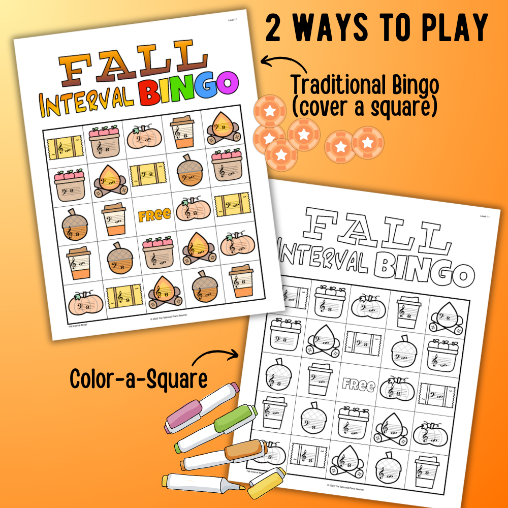 Fall Music Interval Bingo