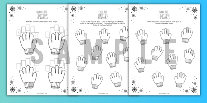 Winter FINGER NUMBERS Music Worksheets