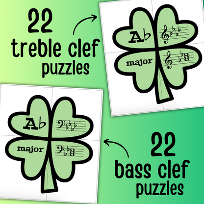 Key Signature Shamrock Puzzles