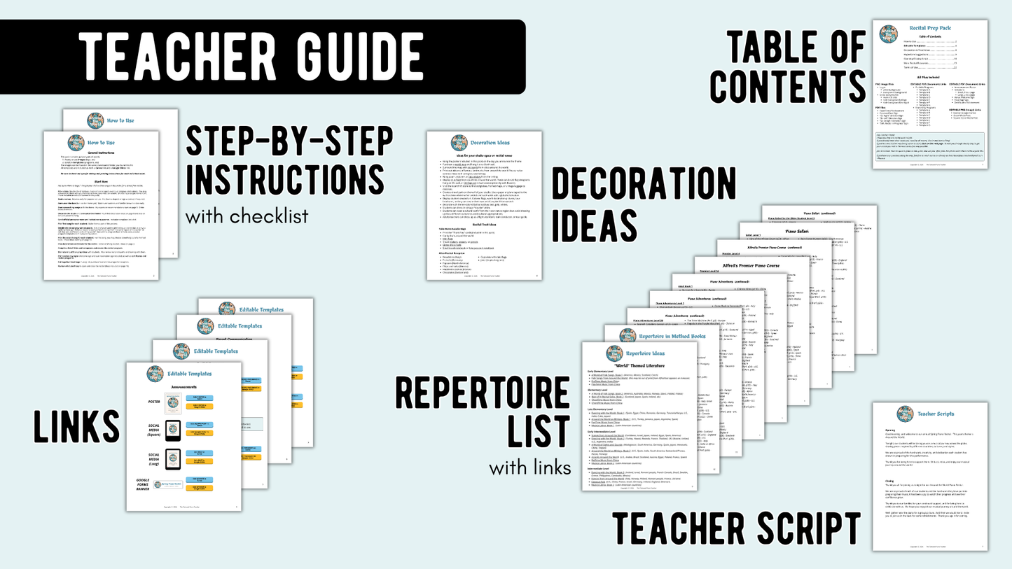 Around the World Piano Recital Kit