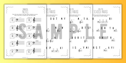 Back to School NOTE NAMING Music Worksheets