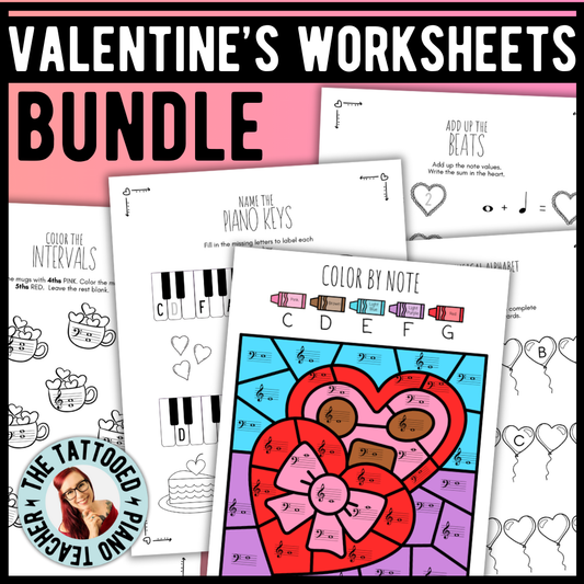 Valentine's Day Music Worksheets Bundle