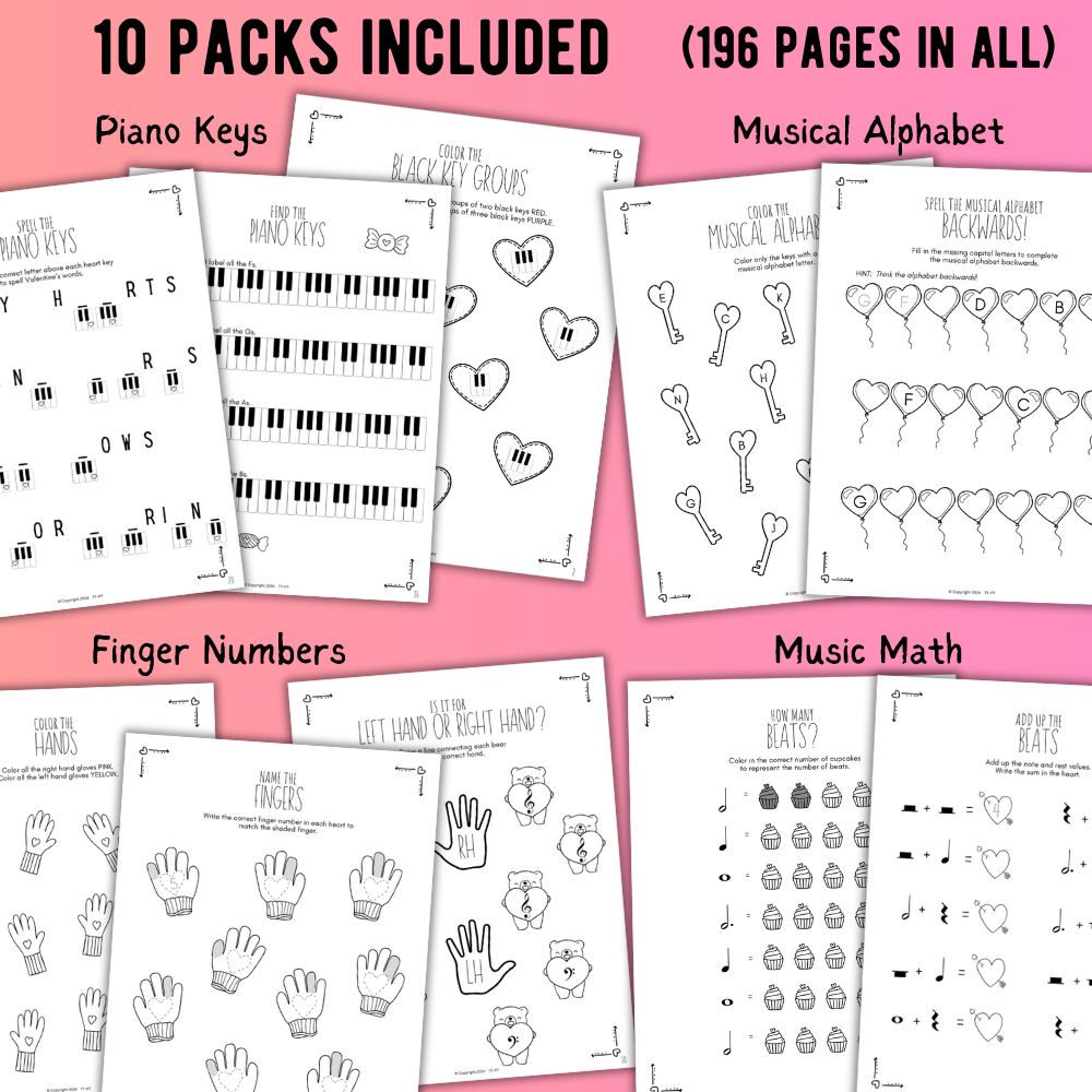 Valentine's Day Music Worksheets Bundle