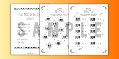 Fall INTERVALS Music Worksheets
