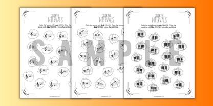 Fall INTERVALS Music Worksheets