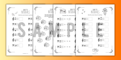 Fall INTERVALS Music Worksheets