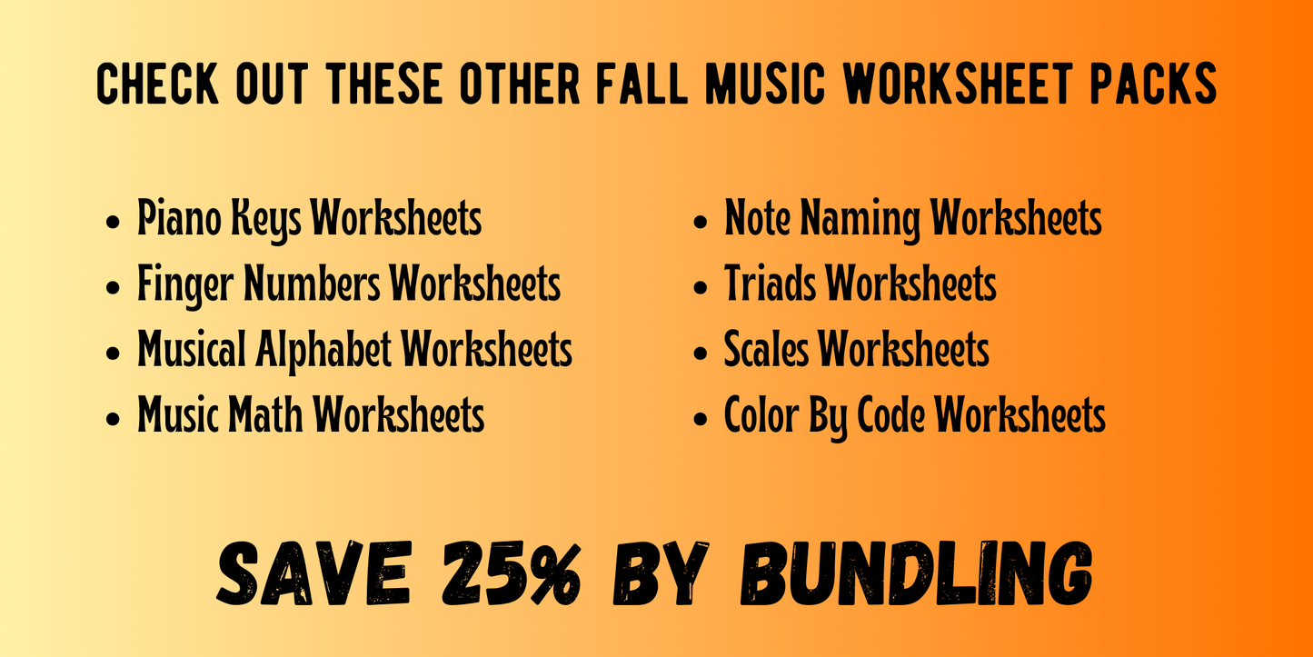 Fall INTERVALS Music Worksheets