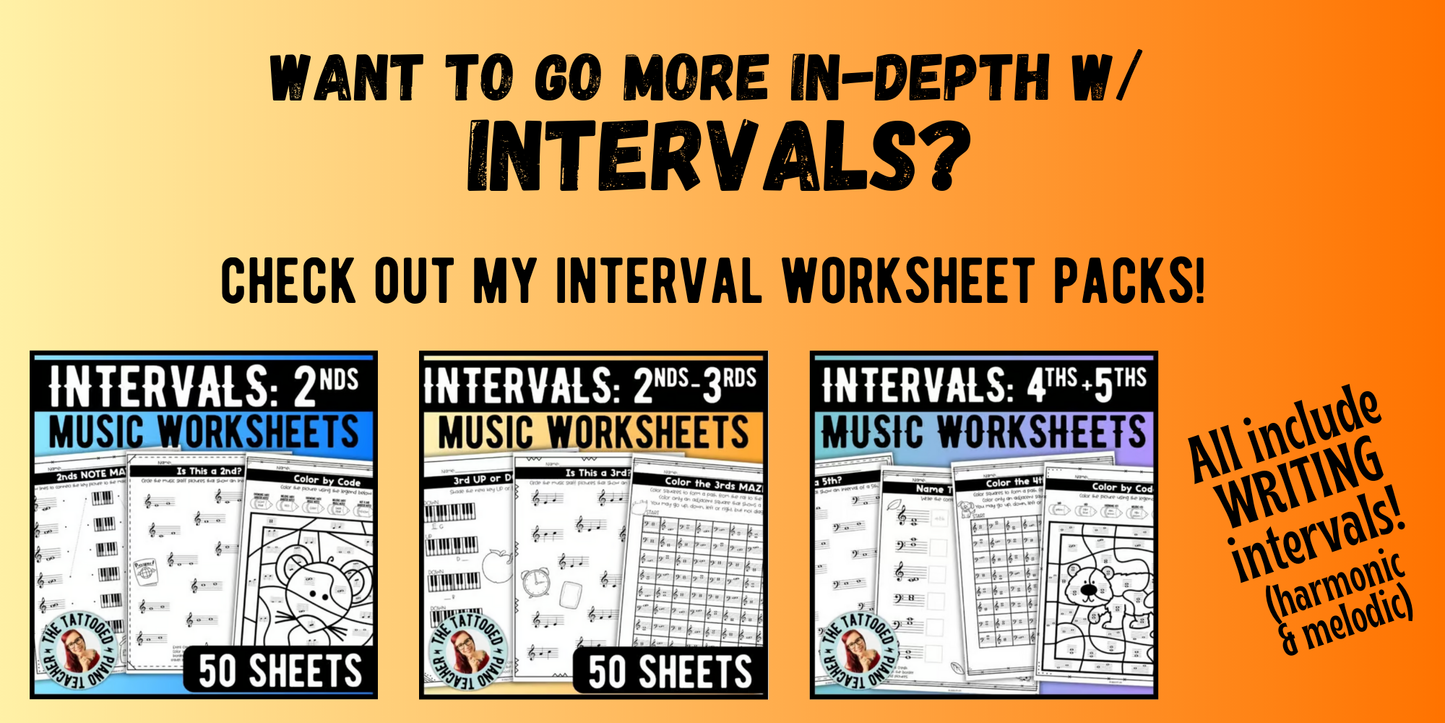 Fall INTERVALS Music Worksheets