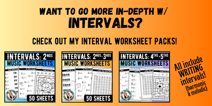 Fall INTERVALS Music Worksheets