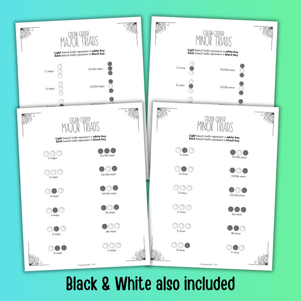 Summer Color-Coded Chord Charts