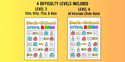 Back to School Interval Bingo