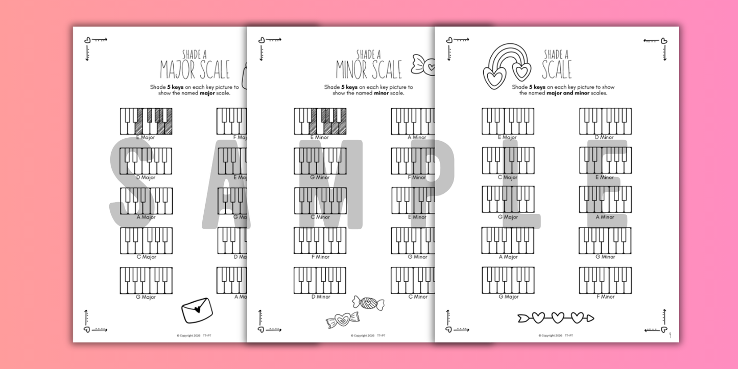 Valentine's Day SCALES Worksheets