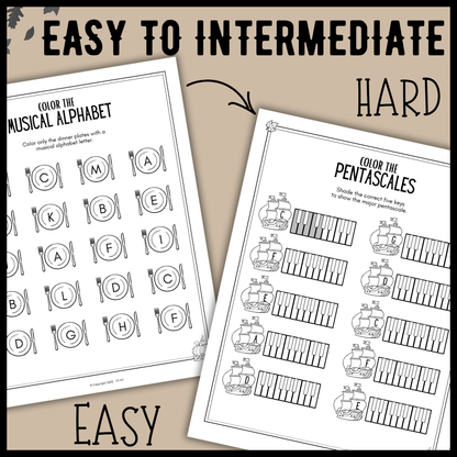 Thanksgiving Music Worksheets