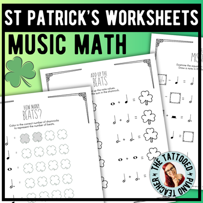 St. Patrick's Day MUSIC MATH Music Worksheets