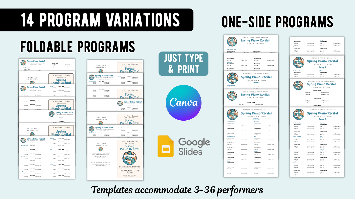 Around the World Piano Recital Kit
