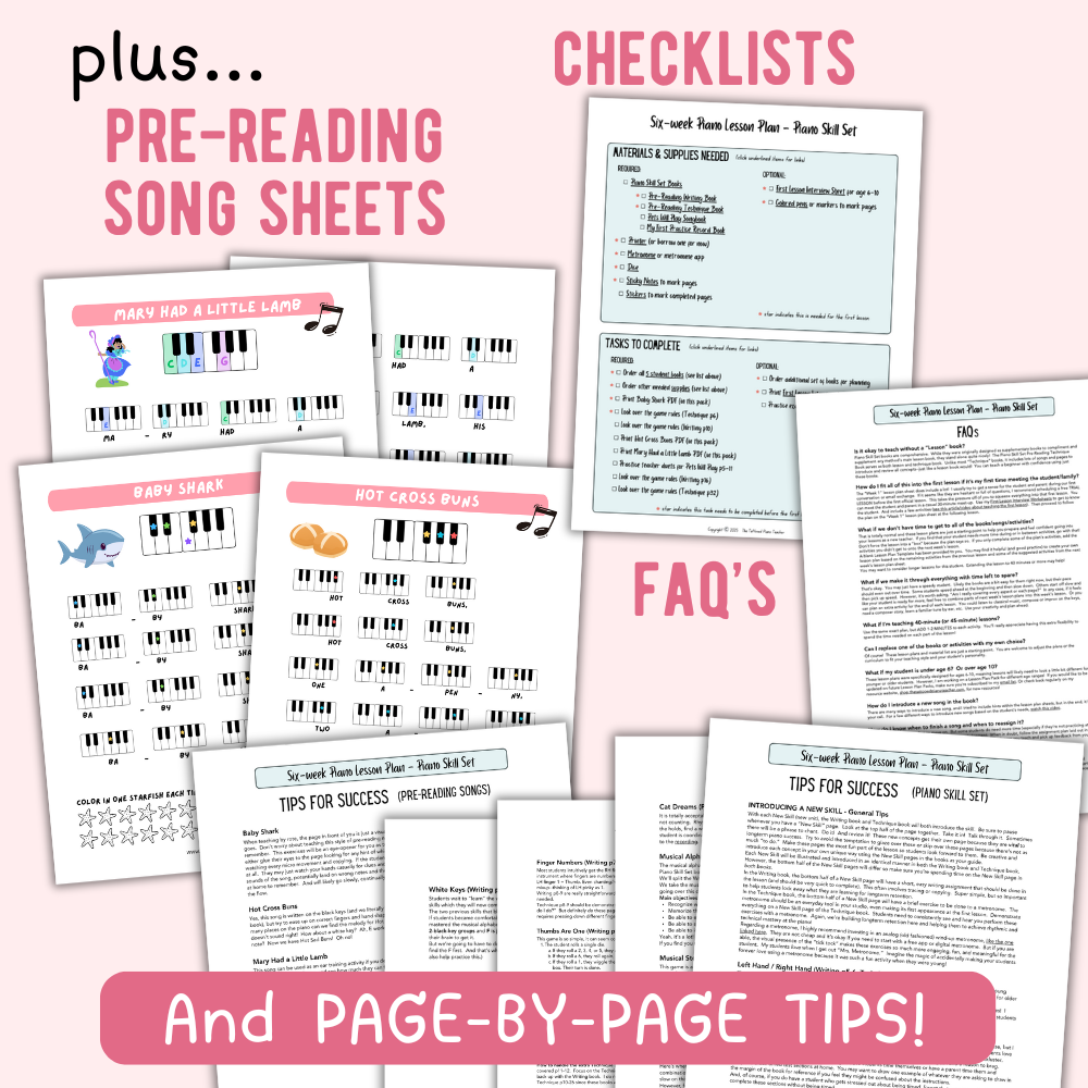 Piano Skill Set Lesson Plans