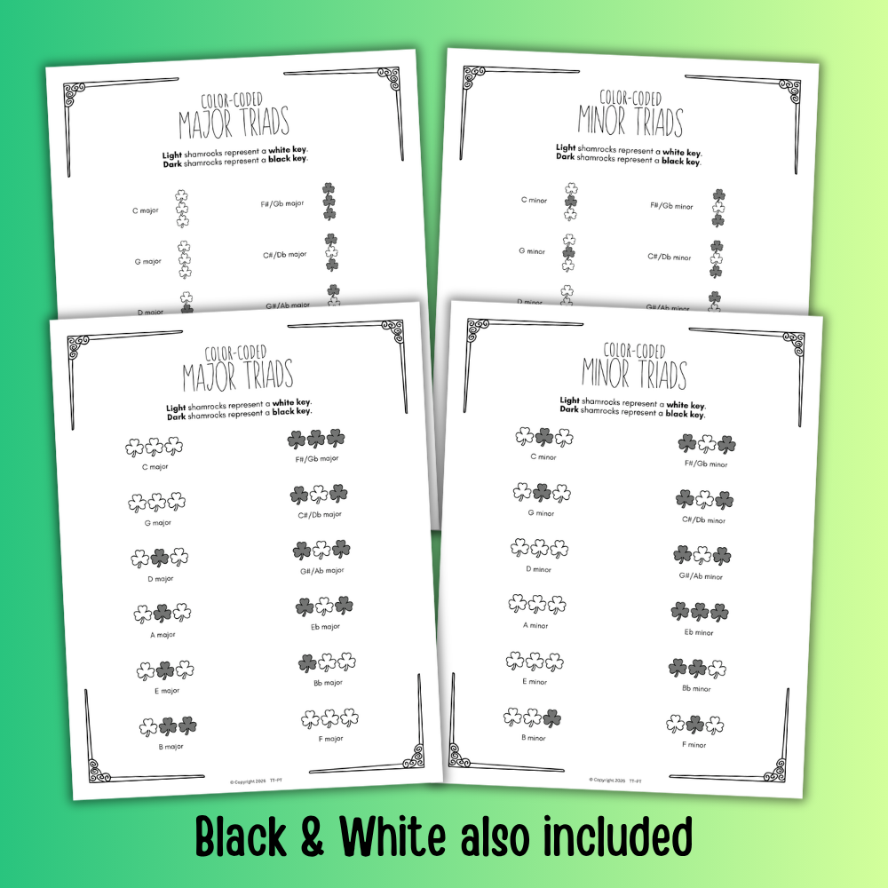 St. Patrick's Day Color-Coded Chord Charts