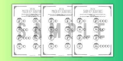 St. Patrick's Day KEY SIGNATURES Worksheets