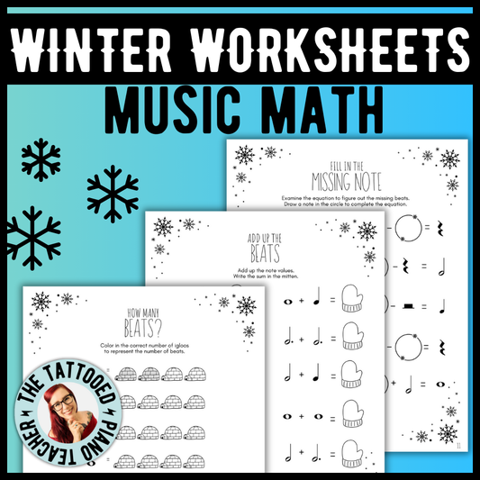 Winter MUSIC MATH Music Worksheets