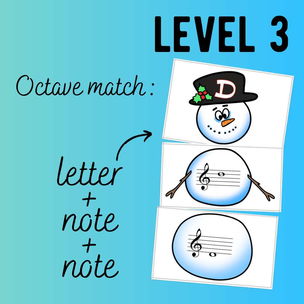 Snowman Matching Note Puzzles