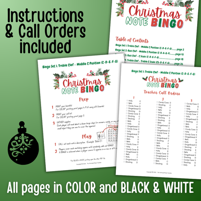 Christmas Music Note Bingo