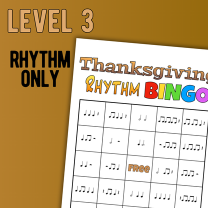Thanksgiving Rhythm Bingo