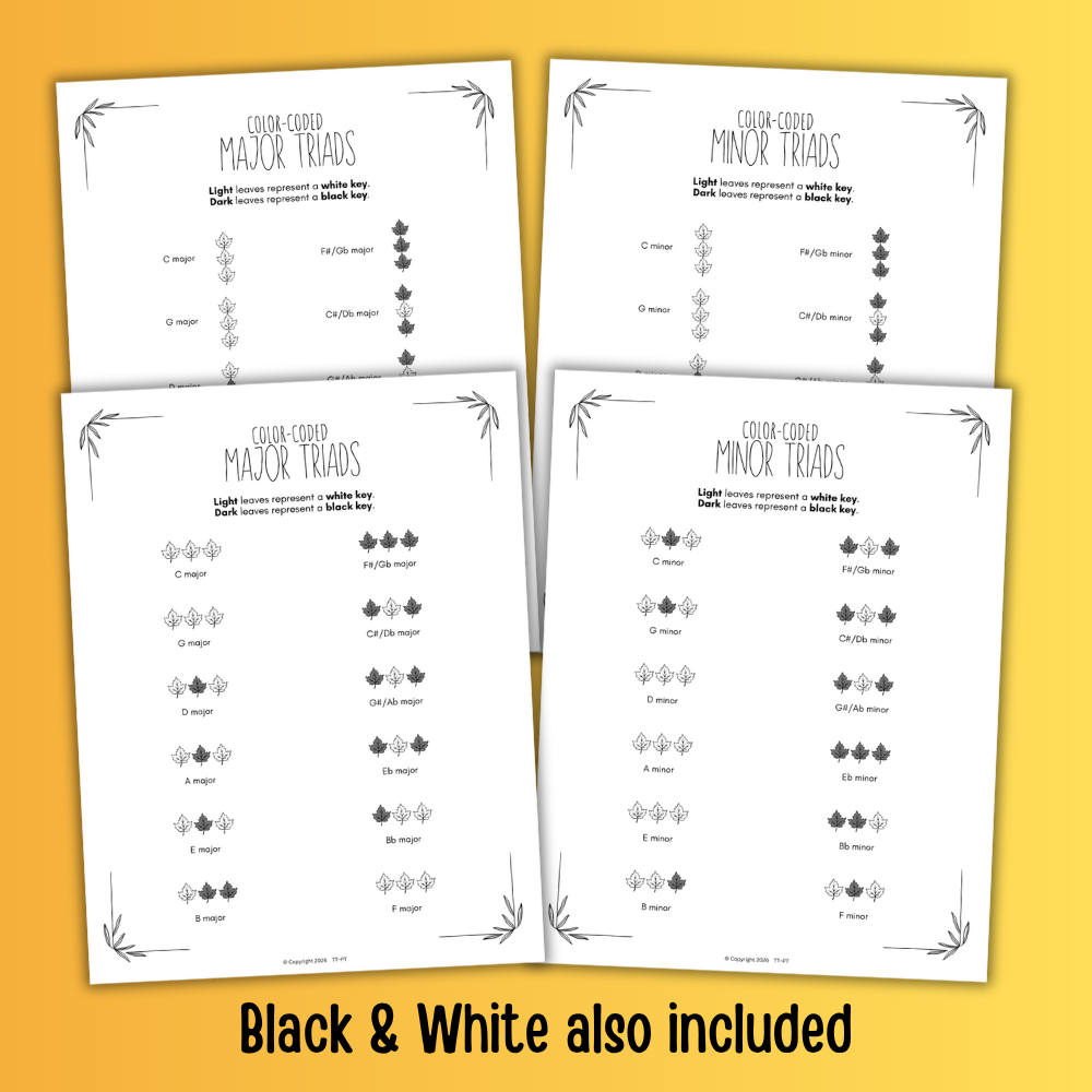 Fall Color-Coded Chord Charts